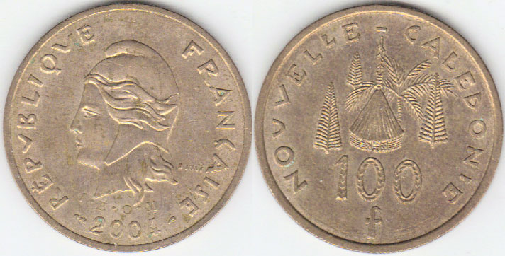 2004 New Caledonia 100 Francs A001531